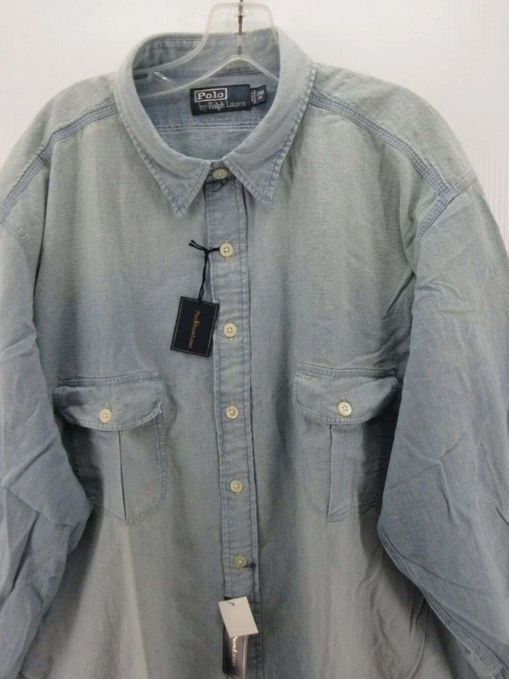 Polo Ralph Lauren Shirt 2XB Big Chambray US RL Naval Res Workwear